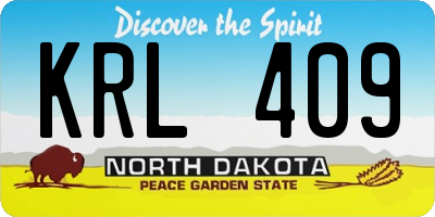 ND license plate KRL409