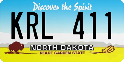 ND license plate KRL411