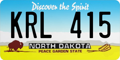 ND license plate KRL415