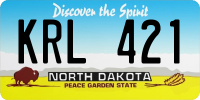 ND license plate KRL421