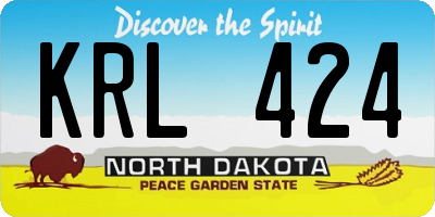 ND license plate KRL424