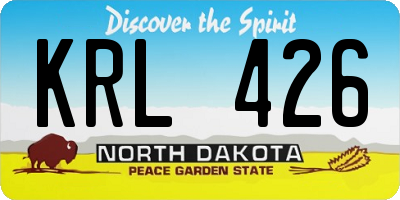 ND license plate KRL426