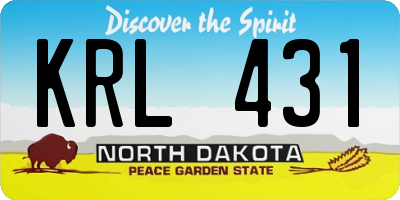ND license plate KRL431
