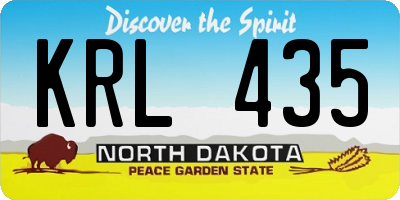 ND license plate KRL435