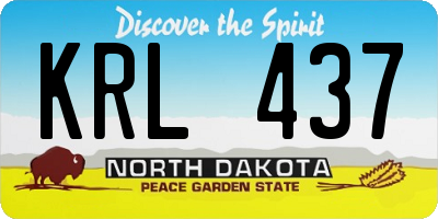 ND license plate KRL437