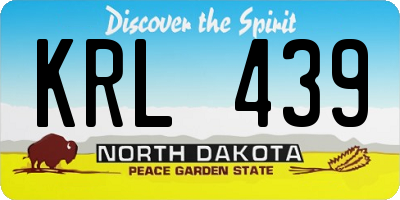 ND license plate KRL439