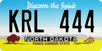 ND license plate KRL444