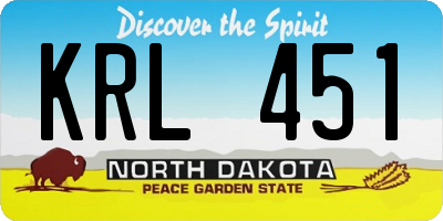 ND license plate KRL451
