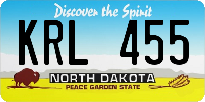 ND license plate KRL455