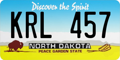 ND license plate KRL457