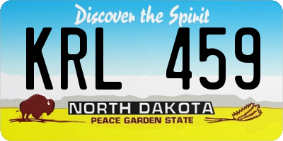 ND license plate KRL459