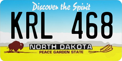 ND license plate KRL468