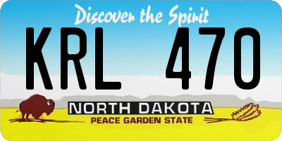 ND license plate KRL470