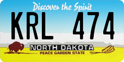 ND license plate KRL474