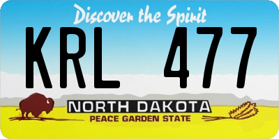ND license plate KRL477