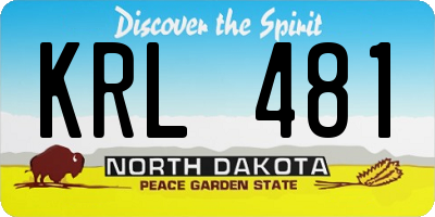 ND license plate KRL481