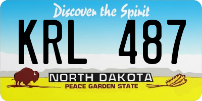 ND license plate KRL487