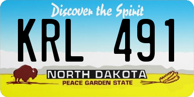 ND license plate KRL491