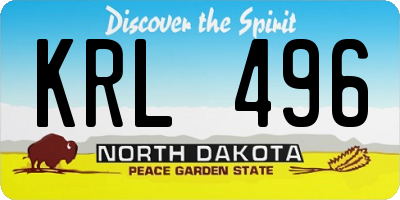 ND license plate KRL496