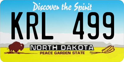 ND license plate KRL499