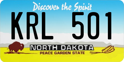 ND license plate KRL501
