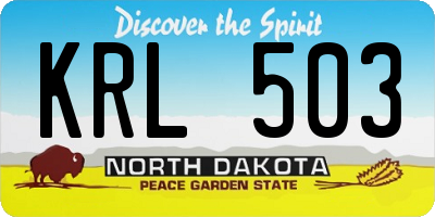 ND license plate KRL503