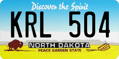 ND license plate KRL504