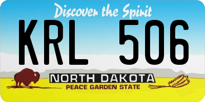 ND license plate KRL506