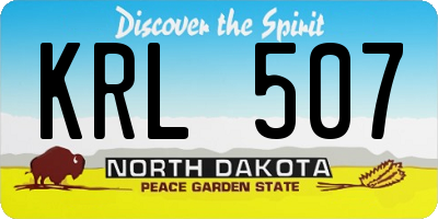 ND license plate KRL507
