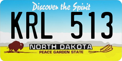 ND license plate KRL513