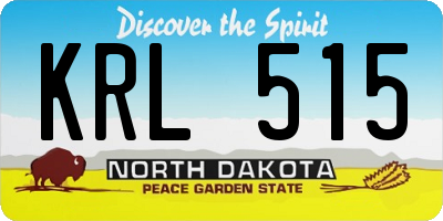 ND license plate KRL515