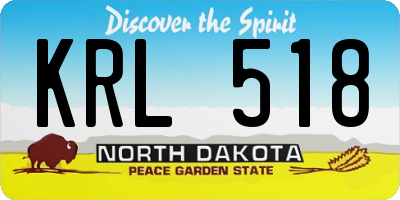ND license plate KRL518