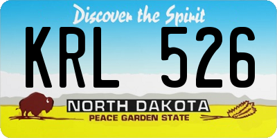 ND license plate KRL526