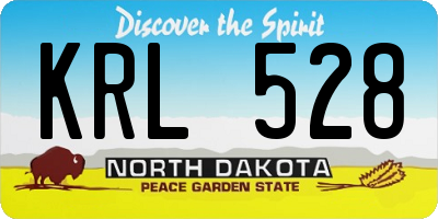 ND license plate KRL528
