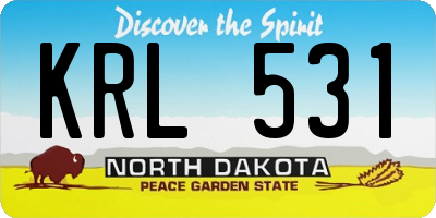 ND license plate KRL531