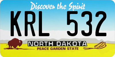 ND license plate KRL532