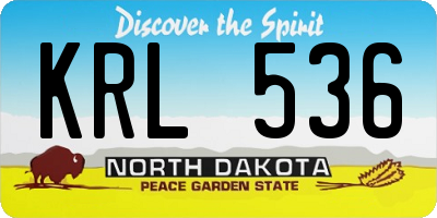 ND license plate KRL536