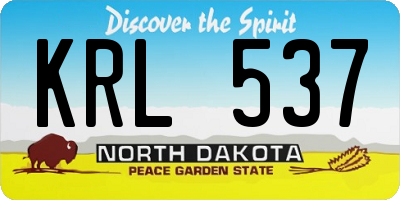 ND license plate KRL537