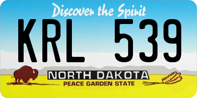 ND license plate KRL539