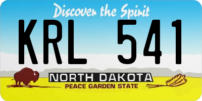 ND license plate KRL541
