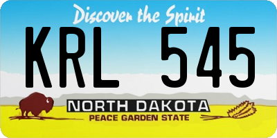 ND license plate KRL545