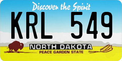 ND license plate KRL549