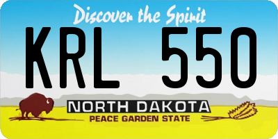 ND license plate KRL550