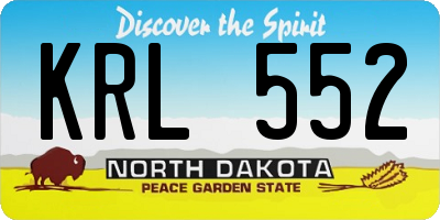 ND license plate KRL552