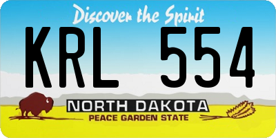 ND license plate KRL554