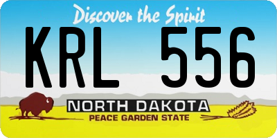 ND license plate KRL556