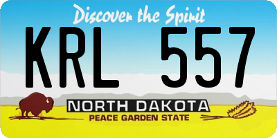 ND license plate KRL557