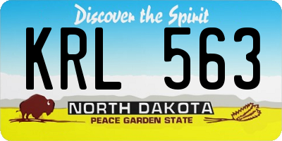 ND license plate KRL563
