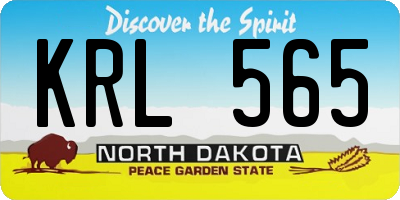 ND license plate KRL565