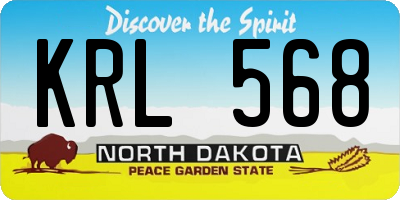 ND license plate KRL568